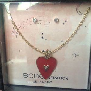 3 for $10 Sale - BCBG heart necklace and stud set